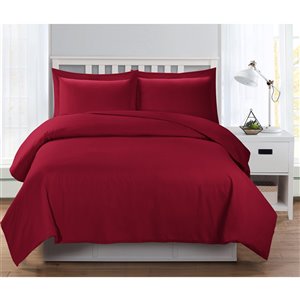 Ensemble de housse de couette rouge grand lit par Swift Home, 3 mcx