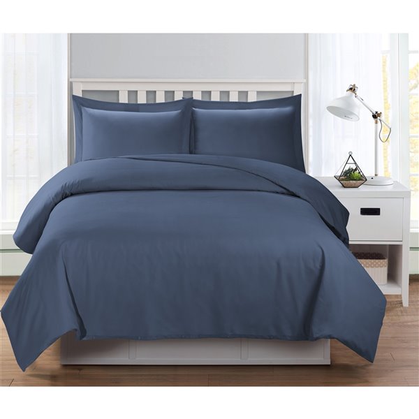 Swift Home Indigo Twin Duvet Cover Set - 2-Pieces 917720-IND-T | RONA