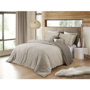 Ensemble de housse de couette kaki lit à une place par Swift Home, 2 mcx