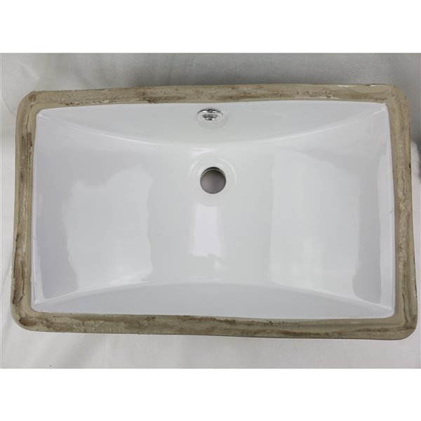 American Imaginations 11.5-in x 18-in White Ceramic Undermount Rectangular Bathroom Sink
