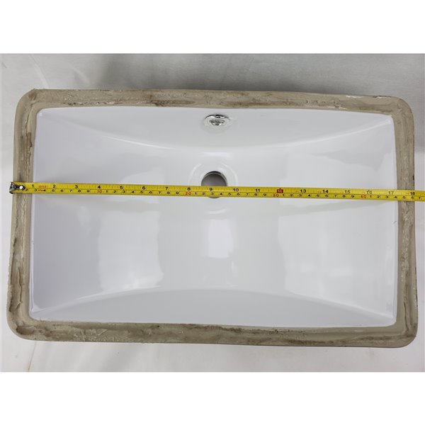 American Imaginations 11.5-in x 18-in White Ceramic Undermount Rectangular Bathroom Sink