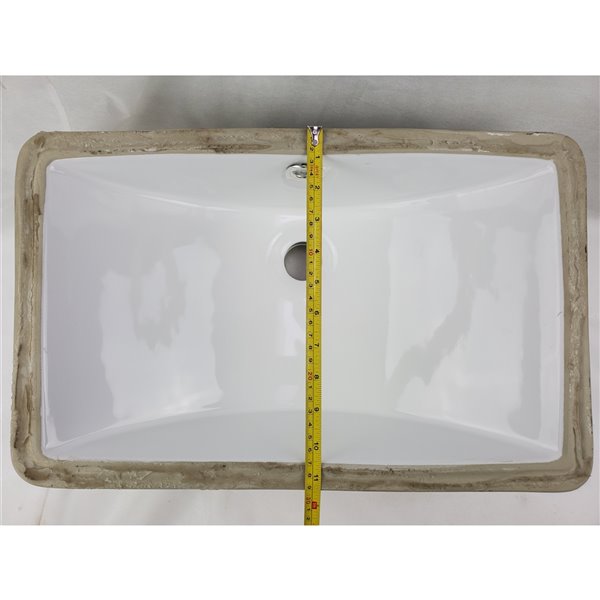 American Imaginations 11.5-in x 18-in White Ceramic Undermount Rectangular Bathroom Sink