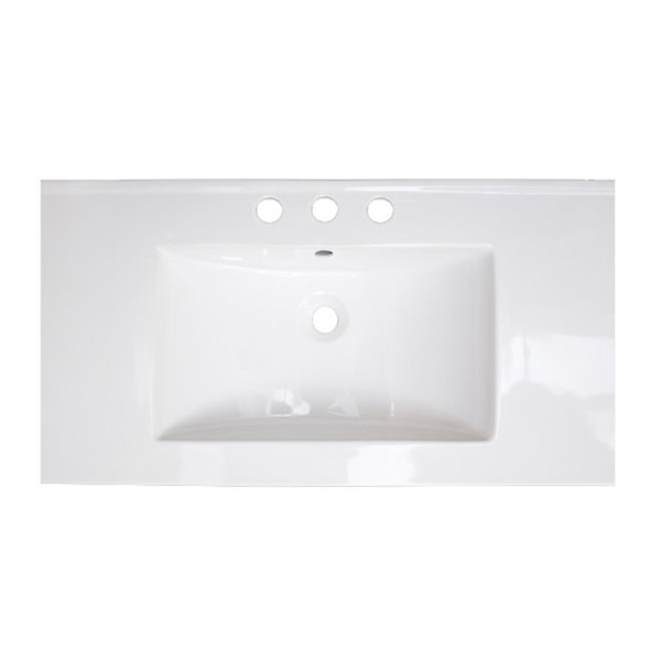 American Imaginations Flair 32-in White Fire Clay Bathroom Vanity Top American Imaginations Flair 32-in White Fire Clay Bathroom Vanity Top
