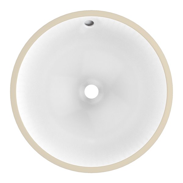 American Imaginations 15.25-in x 15.25-in White Ceramic Undermount