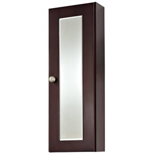 Armoire à pharmacie rectangulaire avec miroir, surface/encastré Tiffany d'American Imaginations, 12 po x 36 po, café