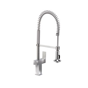 Robinet de cuisine rétractable Estelle en chrome poli à 1 poignée avec plaque de recouvrement par Westmount Waterworks