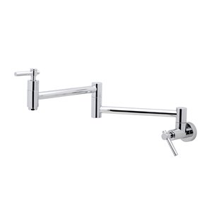 Westmount Waterworks Wexford Polished Chrome 2-Handle Wall Mount Pot Filler Kitchen Faucet