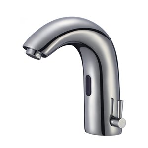 Robinet de salle de bain Charles en chrome poli monotrou sans contact, plaque de recouvrement comprise, par Westmount Waterworks