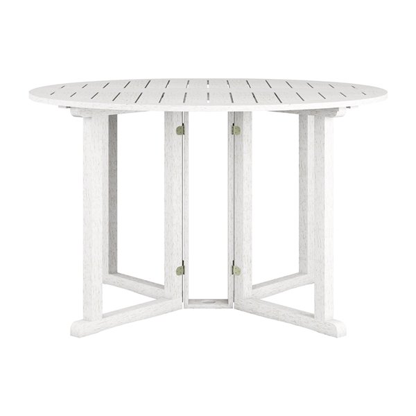 Corliving Miramar Round Outdoor Dining, Round Wood Outdoor Dining Table With Umbrella Hole