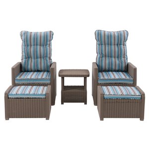 Corliving Lake Front 5-piece Plastic Frame Patio Conversation Set and Cushions Included