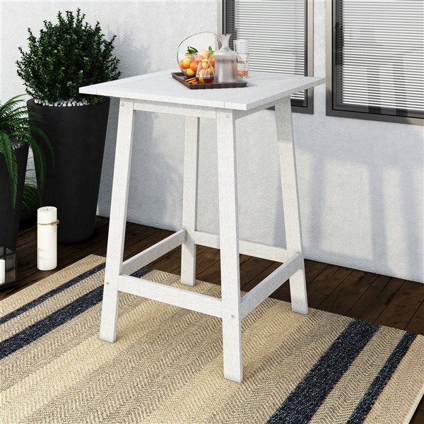 Table carré de style bistro pour l'extérieur Miramar par Corliving, 31 po l x 31 po L