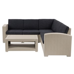 Mobilier de conversation pour l'extérieur Lake Front en plastique avec coussins inclus par Corliving, lot de 6