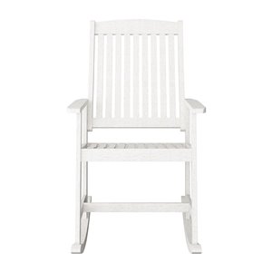 Fauteuil à bascule d'extérieur Miramar en bois massif blanchi de CorLiving
