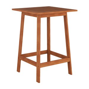 Table carré de style bistro pour l'extérieur Miramar par Corliving, 31 po l x 31 po L, brun