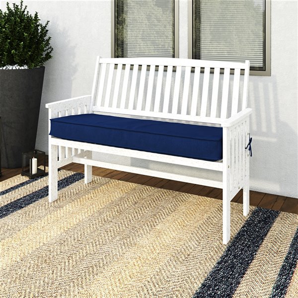 Corliving Miramar 47-in W x 35-in H White Patio Bench