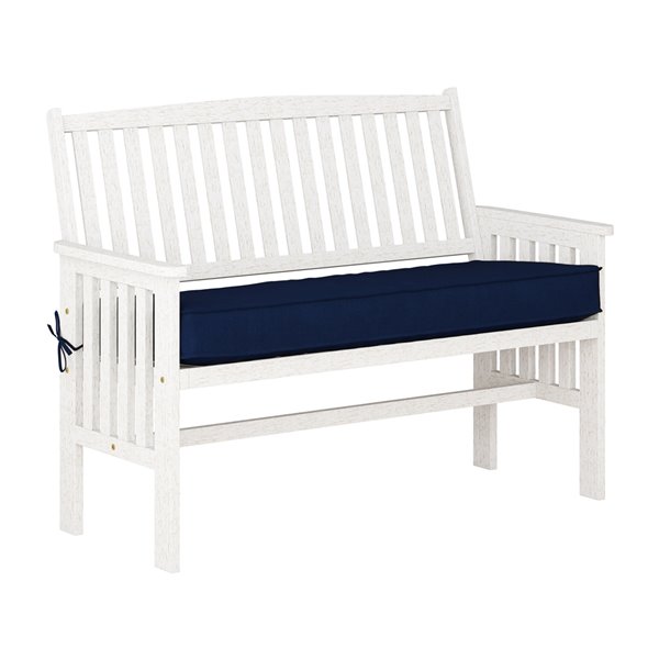 Corliving Miramar 47-in W x 35-in H White Patio Bench