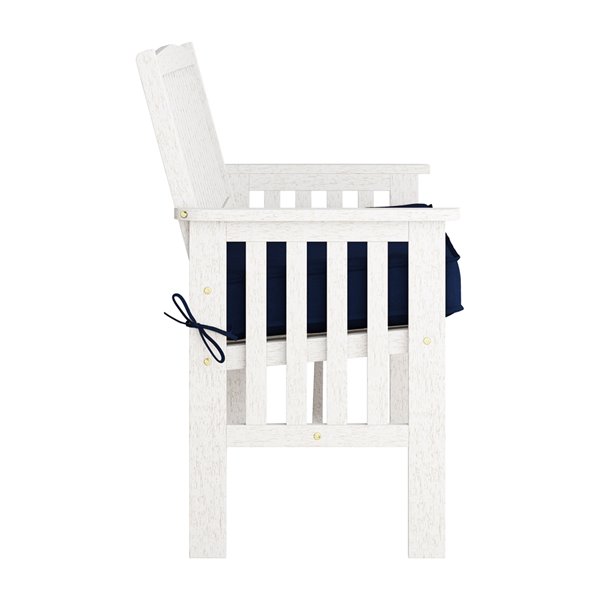 Corliving Miramar 47-in W x 35-in H White Patio Bench