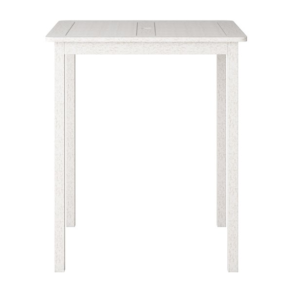 Table d'extérieur carré de style bar Miramar par Corliving avec trou pour parasol, 35 po l x 35 po L