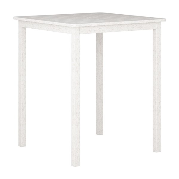 Table d'extérieur carré de style bar Miramar par Corliving avec trou pour parasol, 35 po l x 35 po L