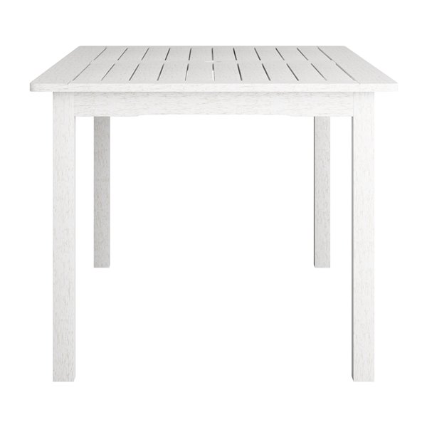 Corliving Miramar White Rectangle Outdoor Dining Table 59-in W x 35-in L with Umbrella Hole