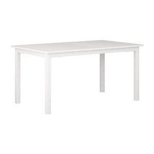 Table de salle à manger rectangulaire pour l'extérieur Miramar par Corliving avec trou pour parasol, 59 po l x 35 po L, blanc