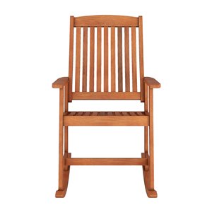 Fauteuil à bascule d'extérieur Miramar en bois massif naturel de CorLiving