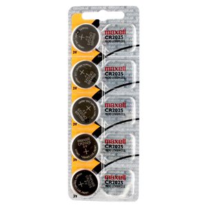 Maxell Lithium CR2025 Coin Batteries - 5-Pack