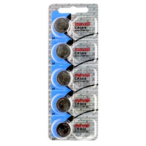 Maxell Lithium CR1616 Coin Batteries - 5-Pack