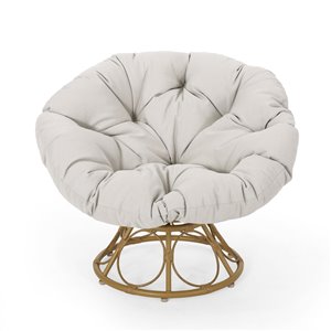 Best Selling Home Décor Maries 1 Light Brown Rattan Wood Swivel Conversation Chair with Beige Cushioned Seat