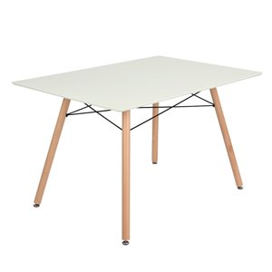 Table de salle à manger rectangulaire fixe London standard (30 po H) par FurnitureR, plateau en composite et base en chêne