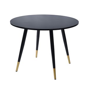 FurnitureR Drager Round Fixed Standard (30-in H) Table Composite with Black Metal Base