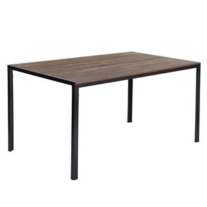 Table de salle à manger rectangulaire fixe Vargas standard (30 po H) par FurnitureR, plateau en composite et base de métal no