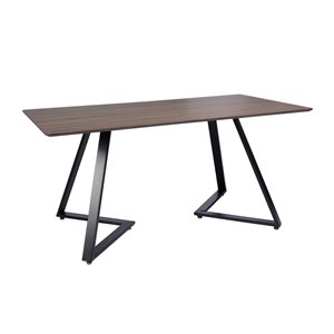 Table de salle à manger rectangulaire fixe Royal standard (30 po H) par FurnitureR, plateau en composite et base de métal noi