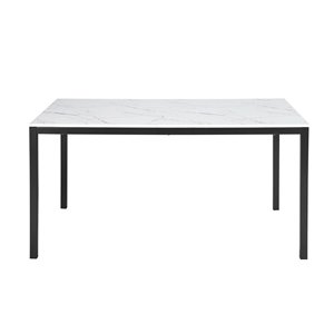 Table de salle à manger rectangulaire fixe Brandt standard (30 po H) par FurnitureR, plateau en composite et base de métal no