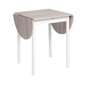 Table de salle à manger ovale extensible Deane standard (30 po H) par Homycasa, plateau en composite et base de métal blanc