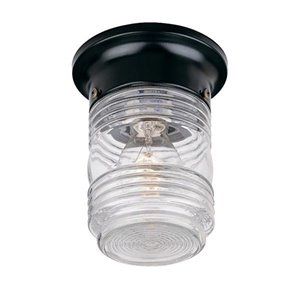 Acclaim Lighting Builders' Choice 4.8-in W Matte Black Hardwired Outdoor Flush Mount Light