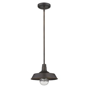 Luminaire Burry en bronze suspendu incandescent moyen (10-22 po) en verre à bulles style «farmhouse» par Acclaim Lighting