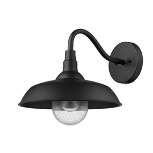 Acclaim Lighting Burry 13.5-in H Matte Black Hardwired Medium Base (E-26) Outdoor Wall Light