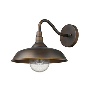 Acclaim Lighting Burry 13.5-in H Oil-rubbed Bronze Hardwired Medium Base (E-26) Outdoor Wall Light
