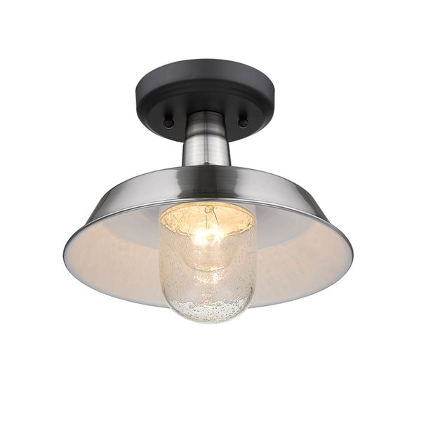 Luminaire Burry en nickel satiné suspendu incandescent moyen (10-22 po) en verre à bulles style «farmhouse» par Acclaim Ligh