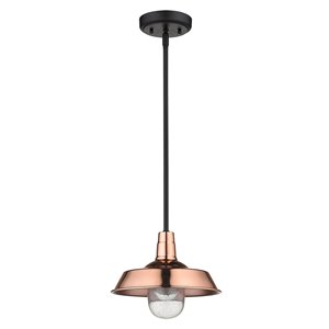 Acclaim Lighting Burry Copper Farmhouse Seeded Glass Bowl Incandescent Medium (10-22 Inches) Pendant Light