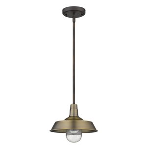 Luminaire Burry en laiton suspendu incandescent moyen (10-22 po) en verre à bulles style «farmhouse» par Acclaim Lighting