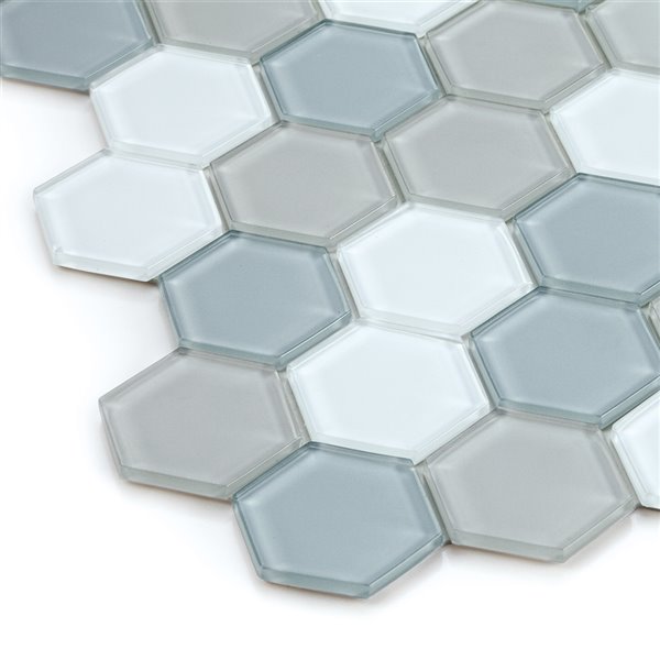 Tuiles autocollantes Aurora 2x plus rapide de 12 po x 12 po en verre par Speedtiles, pqt de 6, couleurs mixtes