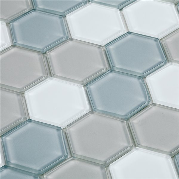 Tuiles autocollantes Aurora 2x plus rapide de 12 po x 12 po en verre par Speedtiles, pqt de 6, couleurs mixtes