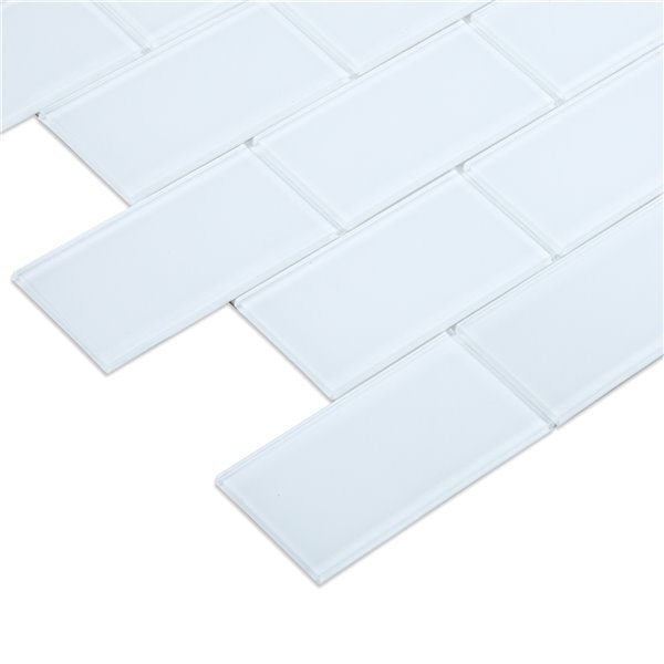 Speedtiles Chardonnay 2x Faster 6-Pack White 12-in x 12-in Glossy Glass