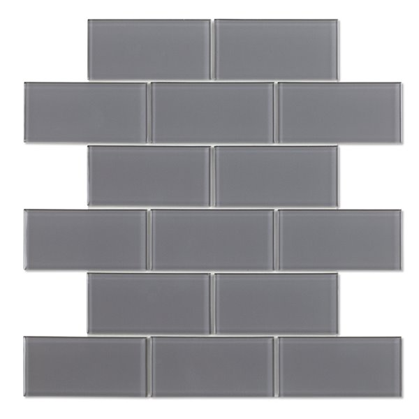 Sample Speedtiles Brunello 2x Faster Grey 4-in x 4-in Glass Linear