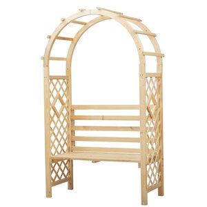 Banc de jardin bois naturel Outsunny treillis forme d'arche 47 l. x 82 po h.