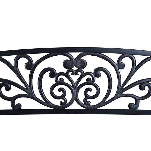 Outsunny 50-in W x 34.3-in H Black Blossoming Pattern Garden Decorative Bench