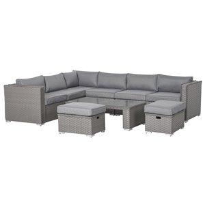 Outsunny 6-Piece Metal Frame Conversation Set With Cushion(s) Included