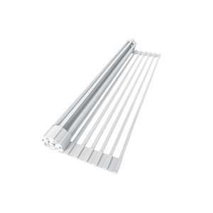 Stylish 20.5-in White Roll-Up Stainless Steel Drying Rack